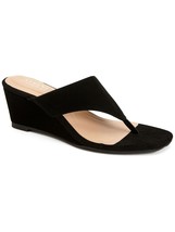 Alfani Women&#39;s Andersonn Black Suede Wedge Sandals Shoes 9 Medium B4HP NO BOX - £23.48 GBP