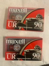 Maxell Blank Audio Cassette Tapes 90 Minutes Normal Bias Lot of 2 Brand New - £15.00 GBP