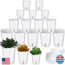 Ziliny 18 Self Watering Pots - 3 Sizes Plastic Plant Pots with Inner, White - $59.50