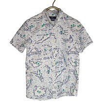 Vineyard Vines Boys Large 16 Short Sleeve Oxford Shirt Map Of The Islands Whale - £17.57 GBP