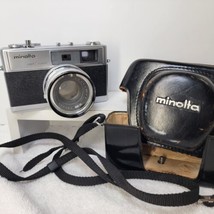 Minolta Hi-Matic 9 Easy Flash Film Camera w/ Rokkor Lens With Case NEEDS... - £55.38 GBP