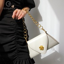 Women designer chain bag flower button Underarm shoulder bag  flap crossbody mes - £55.93 GBP