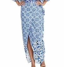 Rachel Roy Womens  Size 6 Blue  Printed Wrap Skirt NEW - £28.81 GBP