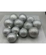 Ornament Christmas Balls 12 Rauch Silver Glitter  4-8.5&quot;Cir 4-7.25 Cir. ... - £9.49 GBP
