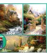 3 pack Jigsaw Puzzles MILL, COTTAGE, LIGHTHOUSE - Thomas Kinkade Studios... - €18,14 EUR