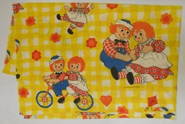 Raggedy Ann &amp; Andy Vintage Twin Flat Bed Sheet Or Craft Fabric Bobbs-Merrill Usa - £31.93 GBP