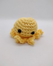 New Handmade Crotchet Amigurumi Octopus Stuffed Plush Doll Yellow Ocean Sea Soft - £6.72 GBP