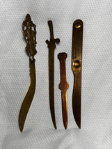 VTG Brass Letter Opener Lot Of 4 Sword Advertising Ruler Souvenir Paper ... - $39.95