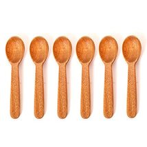 PG COUTURE Neem Wood Masala Spoon, 11 cm, Set of 6, Brown - £13.66 GBP