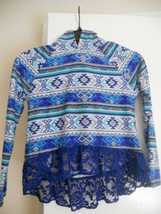 Derek Heart Girl hi/low multi-color l/sleeve bottom lace ruffle hoodie S     101 - £4.71 GBP