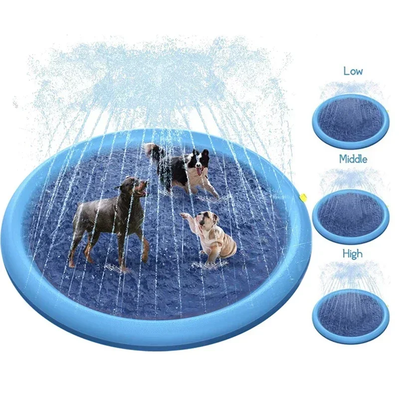 170cm Summer Dog Toy Splash Sprinkler Pad Pet Swimming Pool Interactive ... - £16.85 GBP+