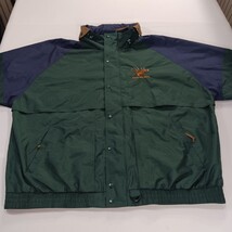 Tri-Mountain Mens Windbreaker Green/Blue Full Zip Hidden Hoodie Jacket Size 2XLT image 15