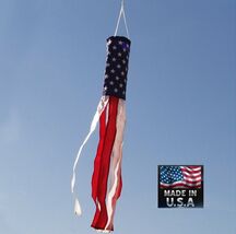 USA MADE 5 ft (60in) x 6 in Patriotic America Flag Windsock 6-Stripe Win... - €7,66 EUR