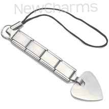 Italian Charm Heart Strap Keychain Featuring 9mm Links - Connect to Bag / Purse - £7.02 GBP