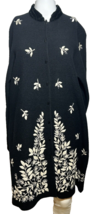 Marisa Christina Cardigan - Button Womens Sized M 6 - 8 Black Embroidery... - $38.71