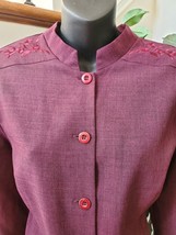 Sag Harbor Women Purple Polyester Single Breasted Blazer &amp; Pant 2 Pc&#39;s S... - $41.00