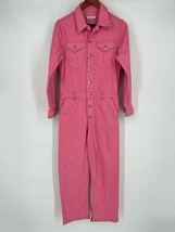 Ganni Denim Boilersuit Sz 34 (US 2) Pink 1805 Denim Long Sleeve Straight... - £153.49 GBP
