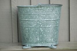 NEW Galvanized Footed Mop Bucket Base Steampunk Art Water Lawn Garden Fl... - $49.49