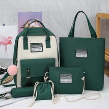 5 Pcs Set Kawaii Backpack For Student School Bag Teenager Girls Schoolbag Book B - £31.46 GBP