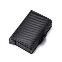 Custom Name Credit Card Holder Men Double Carbon Fiber Anti Card holder Wallet M - £30.47 GBP