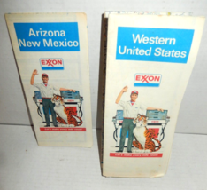 2 Vintage 1978 EXXON Gas Station Road Travel Maps Arizona New Mexico Western US - $14.50