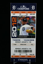 Detroit Tigers vs New York Yankees MLB Ticket w Stub 08/06/2012 Joaquin ... - £9.08 GBP