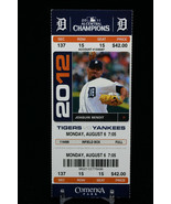 Detroit Tigers vs New York Yankees MLB Ticket w Stub 08/06/2012 Joaquin ... - £9.01 GBP