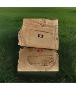 2 Pairs Dickies Men&#39;s Heavyweight Cotton Duck Work Pants Gear Brown Size... - $465.83 MXN