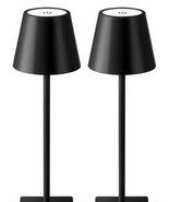 Wireless LED Table Lamp - USB Rechargeable Touch Control  Black 2 Pack - £19.64 GBP