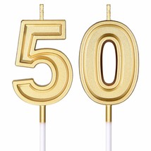 50Th Birthday Candles Cake Numeral Candles Happy Birthday Cake Candles Topper De - £10.23 GBP