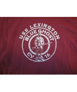 DISCONTINUED USN USS LEXINGTON CV 16 BLUE GHOST ALWAYS READY SHIRT XL - $21.41