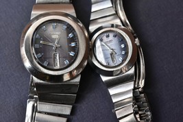 One Price for Two, Serviced  Vintage Rare Seiko Automatic Watch Pair Ova... - £272.59 GBP