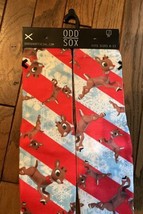 ODD SOX Knits Christmas Reindeer Sweater Stitch Thick Crew Socks Men&#39;s 6-13 NWT - £7.19 GBP
