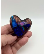 Handmade Dichroic Glass Heart Object de Arté Keepsake- “You Are Loved" #343 - $45.00