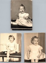 Vintage 1950s Baby Girl Perry Studio Portraits Black White Photos Lot of 3 - £35.26 GBP