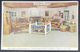 Elsie Elmer &amp; Beauregard Cow Calf Borden&#39;s Family of Foods Advertising Postcard - $9.49