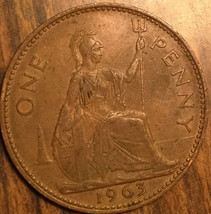 1963 Uk Gb Great Britain One Penny Coin - £1.30 GBP