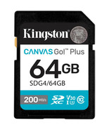 Kingston SDG4/64GB 64GB SDXC CANVAS GO PLUS GEN4 200MB/S C10 UHS-I U3 V30 - $55.23 CAD