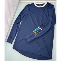 Nike SB Men Mesh Shirt Dri Fit Long Sleeve Pullover Crewneck Navy Blue S... - £19.43 GBP