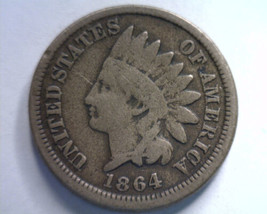 1864 COPPER NICKEL INDIAN CENT PENNY GOOD / VERY GOOD G/VG NICE ORIGINAL... - $29.00