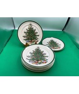 Set 8 Cuthbertson Original Christmas Tree (thick band) Salad / Dessert P... - £79.18 GBP