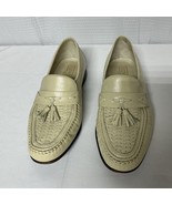 E.T. Wright Men’s Woven Vamp Ivory Leather Slip On Loafers W/ Tassels Si... - $1,388.72 MXN