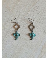 Vintage Earrings Costume Jewelry Handmade Elephants Clover B64 - $27.40 CAD