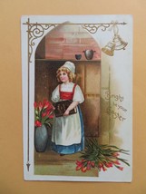Easter Postcard Antique 1900&#39;s Dutch Girl with Book - £7.98 GBP