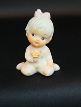 Vintage 70s Napco Mini Pajama Baby Babies of The Month Porcelain Bisque Figurine - $21.77