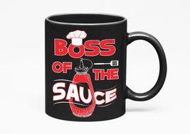 Make Your Mark Design Boss Of The Sauce. Cute And Sizzling, Black 11oz Ceramic M - £17.25 GBP+