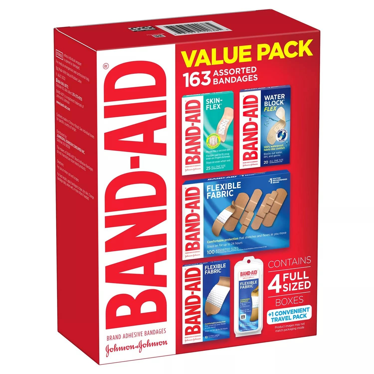 Band-Aid Adhesive Bandages, Assorted, 198-count