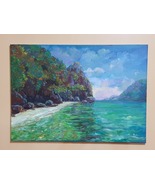 Original painting, acrylic paint on canvas, dimension landscape of mount... - £342.49 GBP