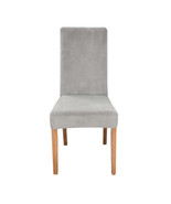 Anyhouz Chair Cover Light Grey Velvet Plush Stretch Chair Slipcover Elastic - €19,57 EUR