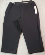 Coldwater Creek Cropped Pants Womens Petite 14 Black Cotton Flat Front Pockets - £14.89 GBP